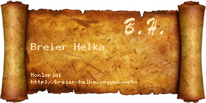Breier Helka névjegykártya
